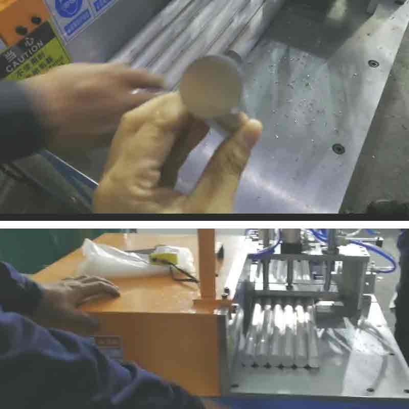 用工業(yè)鋁材切割機(jī)SDY-Q300鋸切直徑36mm的鋁棒，配2.0mm鋸片